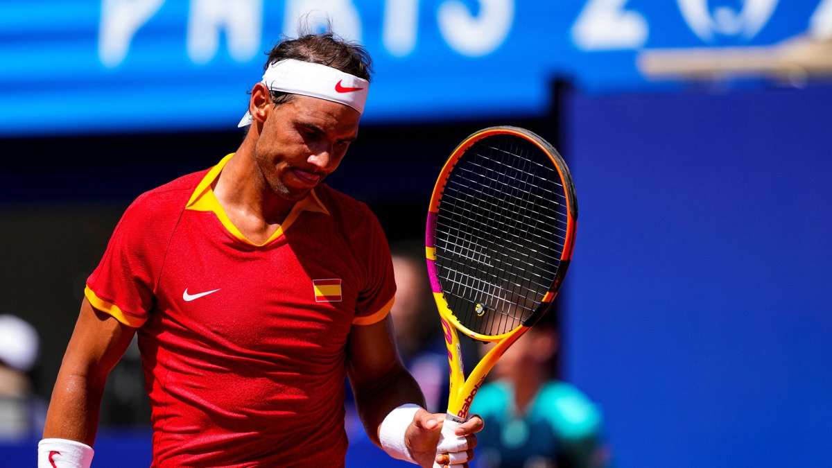 Rafa Nadal, en el partido de este lunes ante Djokovic en París.