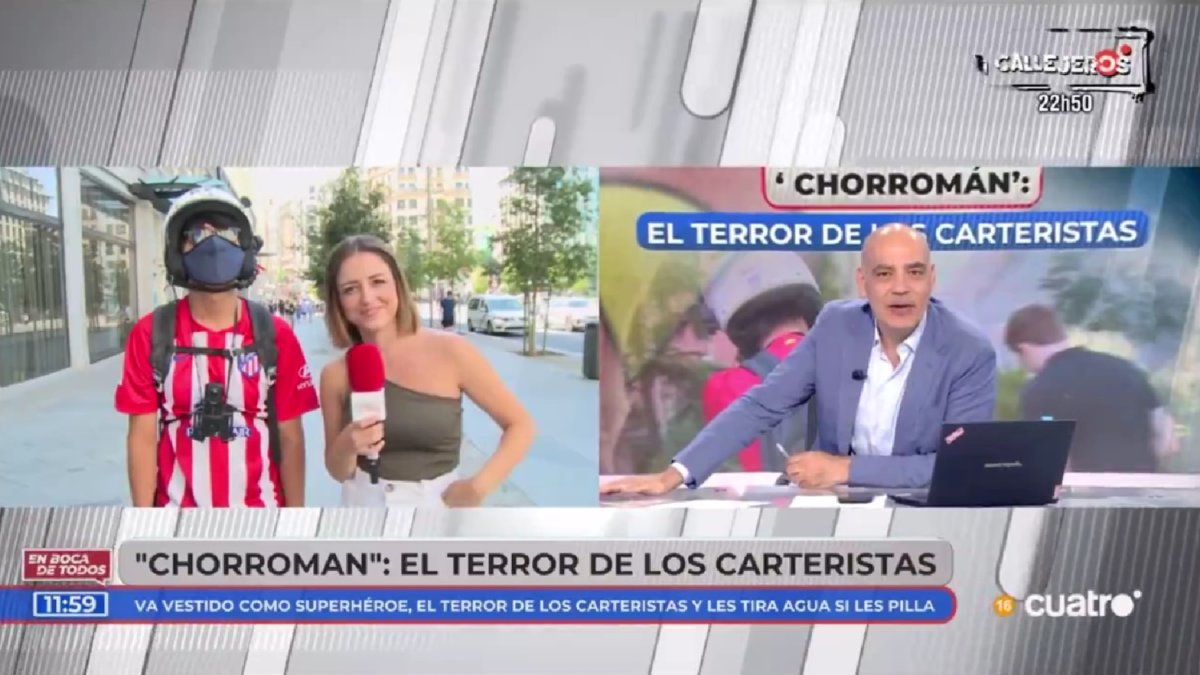 Nacho Abad entrevista a 'Chorroman' en Cuatro.