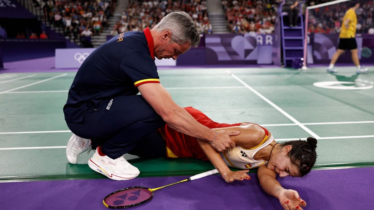 Carolina Marín, lesionada en su semifinal