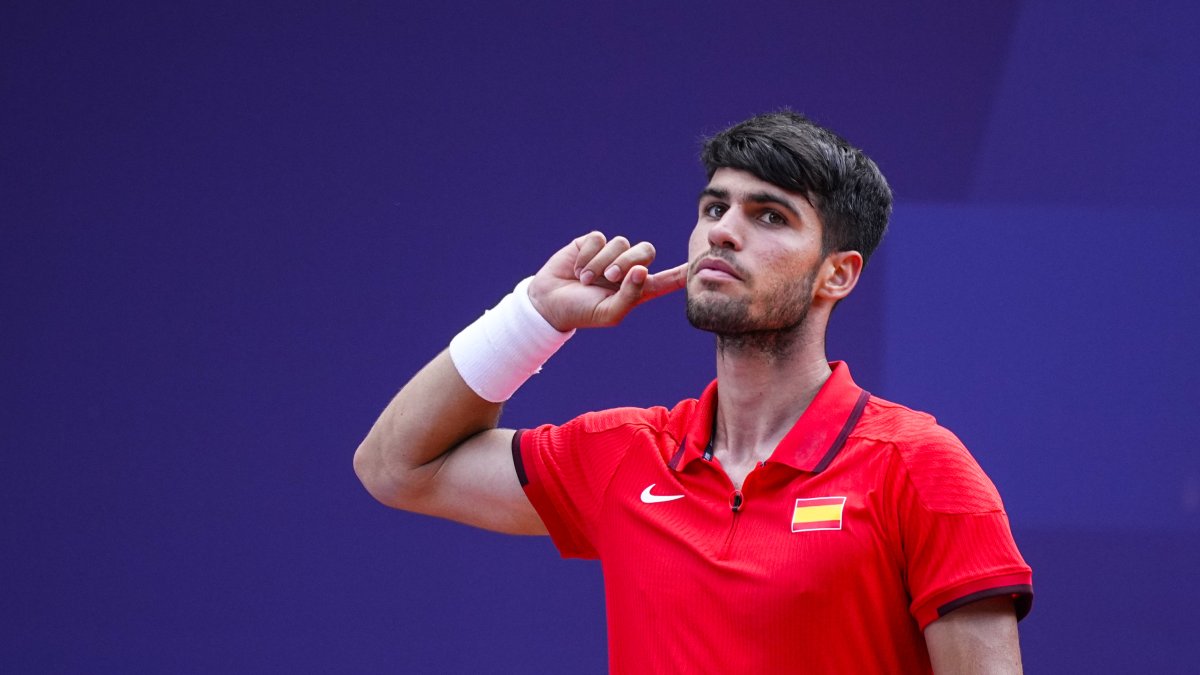 Carlos Alcaraz durante uno de sus partidos en estos Juegos Olímpicos de París 2024.