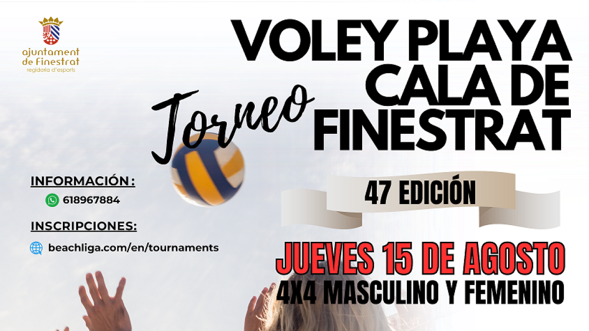 16 y 17 de agosto: Torneo Mixto 4x4 y Gran Final del Beach Volley Tour Comunitat Valenciana 2024