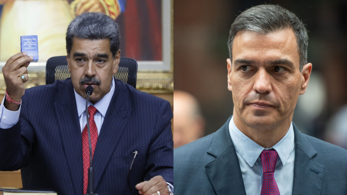 Nicolás Maduro junto a Pedro Sánchez