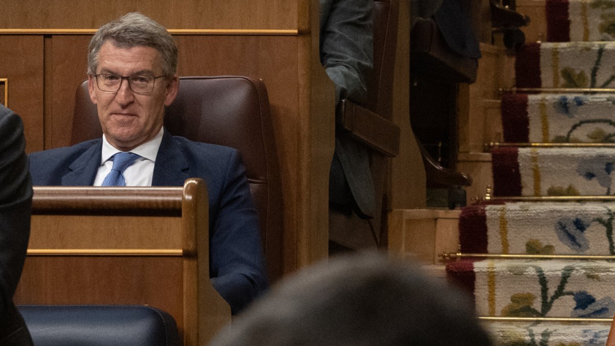 Pedro Sánchez y Alberto Núñez Feijóo en el Congeso de los Diputados