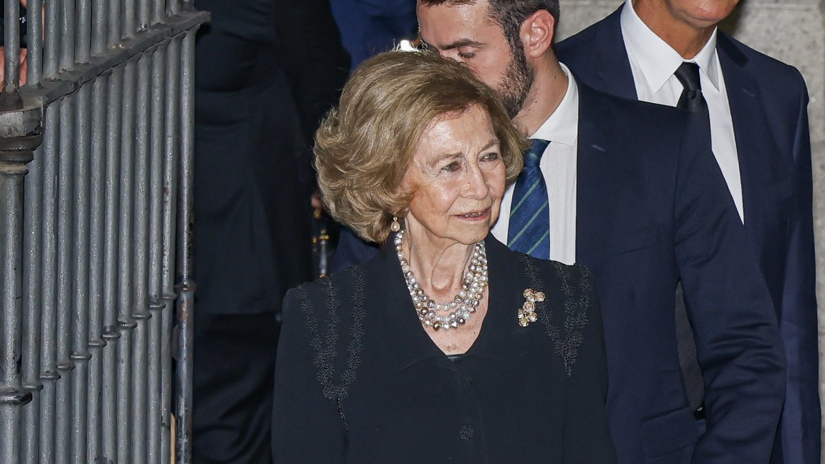 La Reina Sofía, en el funeral de Juan Gomez Acebo, este pasado domingo.