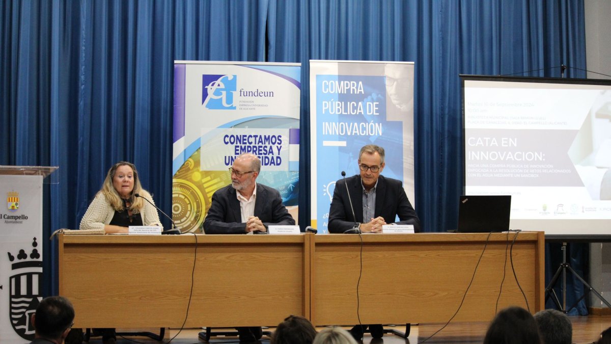 Jornada de trabajo técnico titulada “Cata de Innovación” que aconteció ayer en El Campello, organizada por Aguas de Alicante junto a Fundeun (Fundación Empresa Universidad de Alicante).