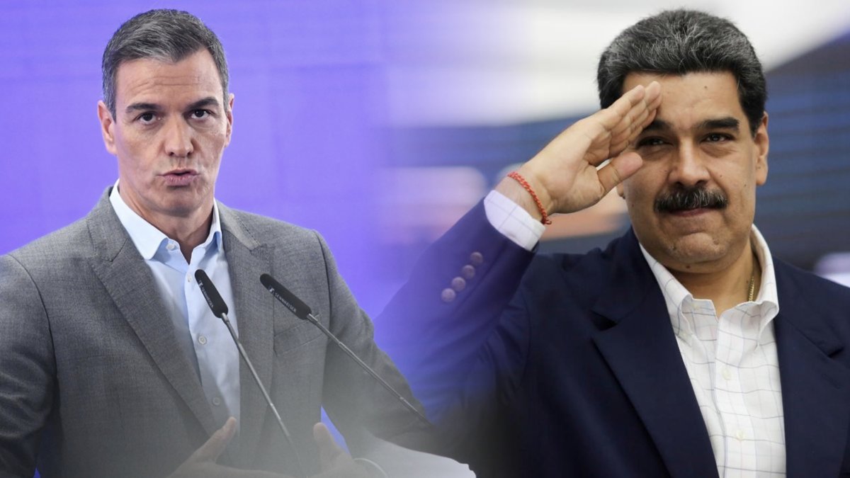 Pedro Sánchez junto a Nicolás Maduro