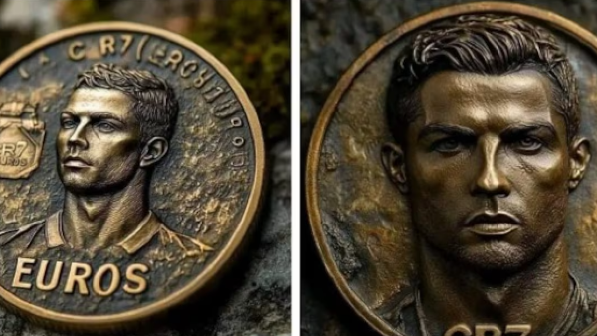 Las monedas que homenajean a Cristiano Ronaldo.