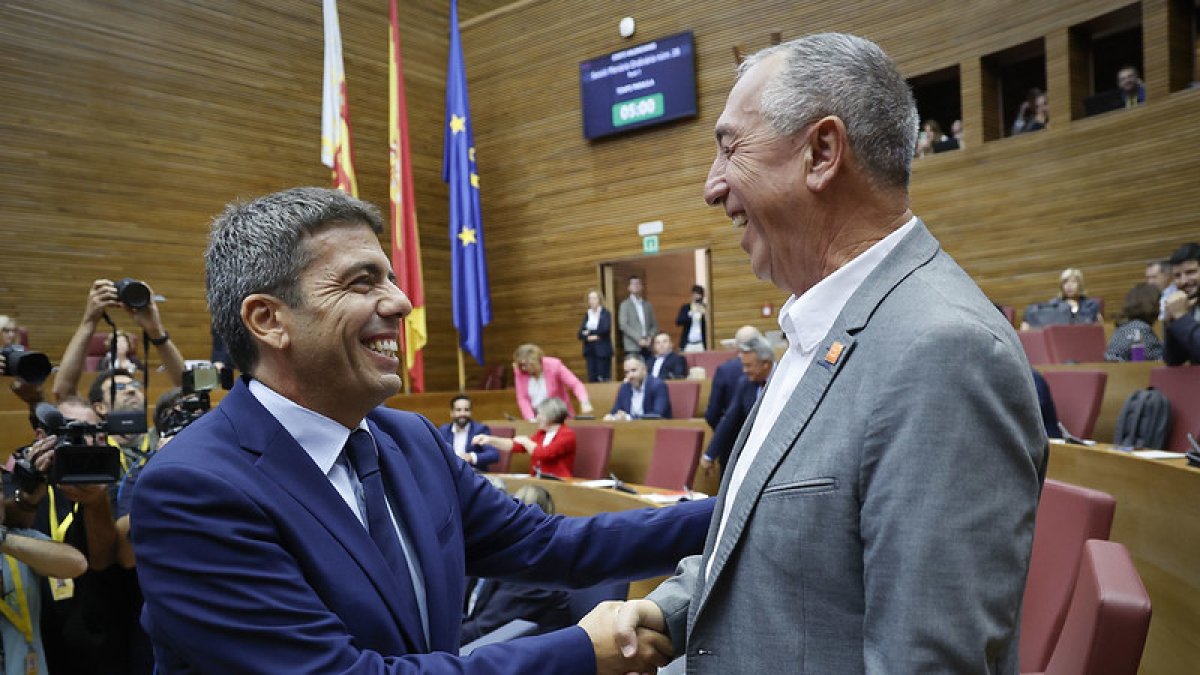 Carlos Mazón y Joan Baldoví durante el debate de política autonómica