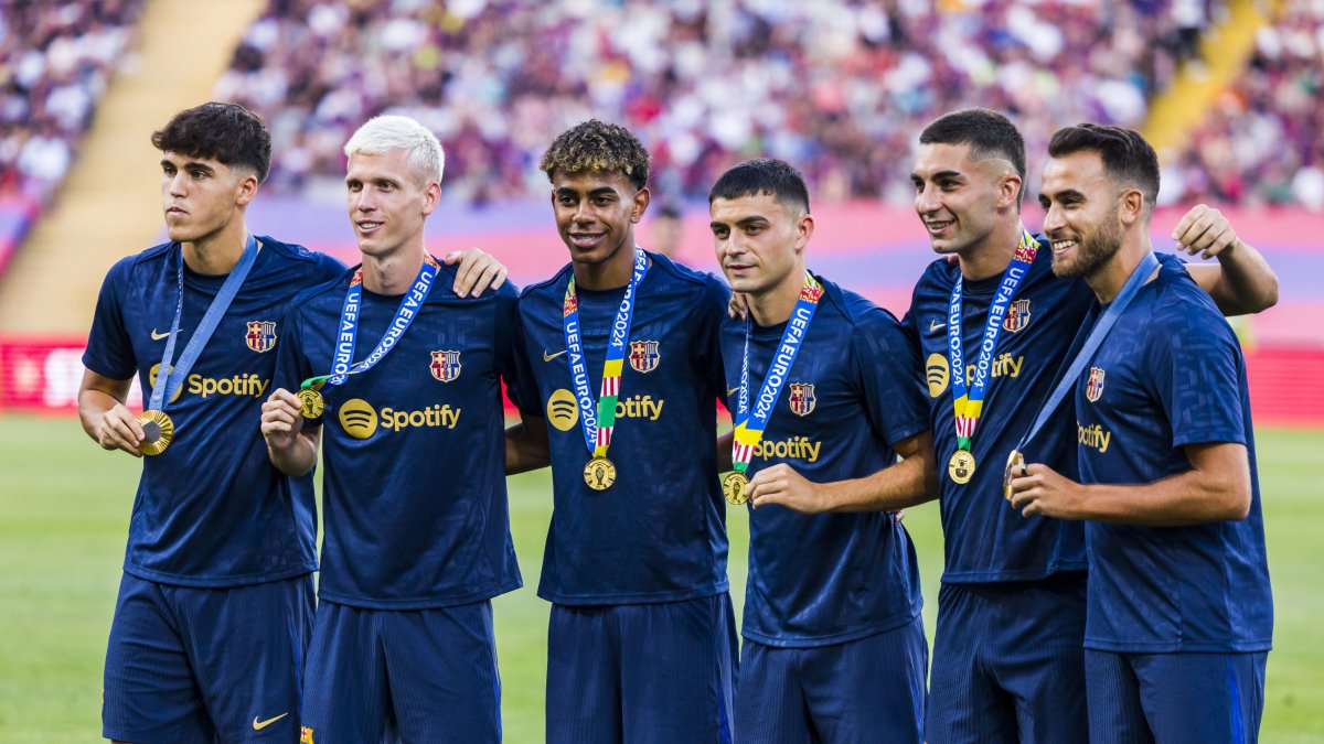 Jugadores del Barcelona antes del Joan Gamper.