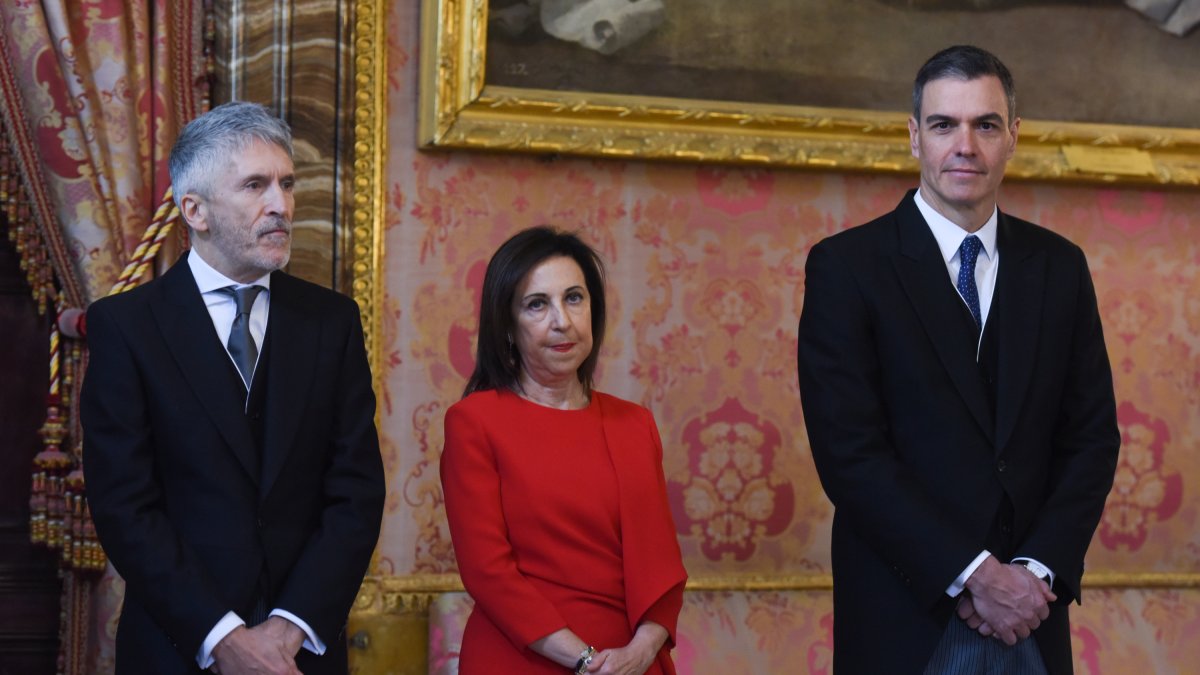 Fernando Grande-Marlaska, Margarita Robles y Pedro Sánchez