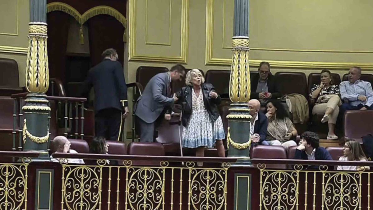 Mujer enferma de polio en la tribuna del Congreso