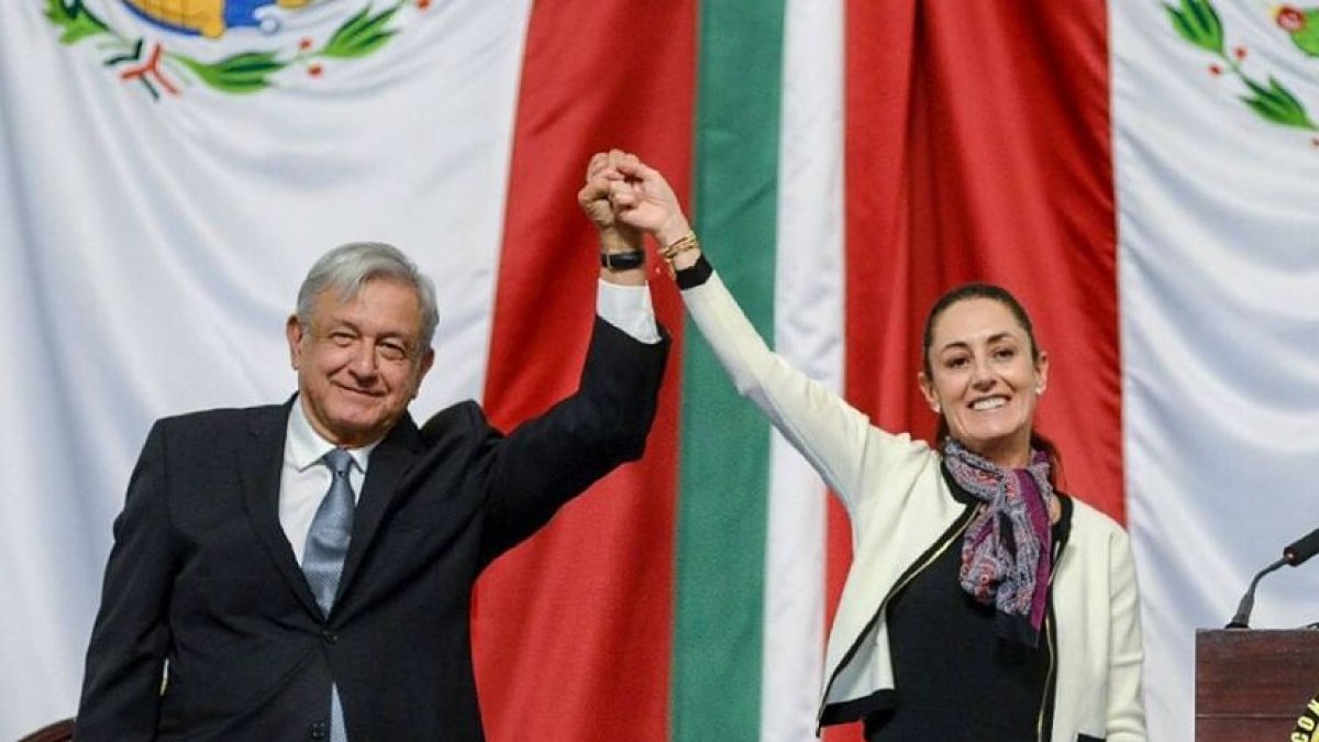 La presidenta de México, Claudia Sheinbaum, y el expresidente AMLO