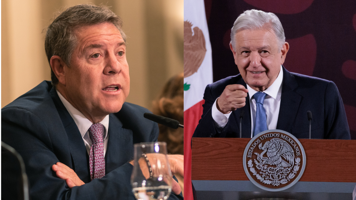 El presidente de Castilla La-Mancha, Emiliano García-Page, y el expresidente de México, López Obrador.