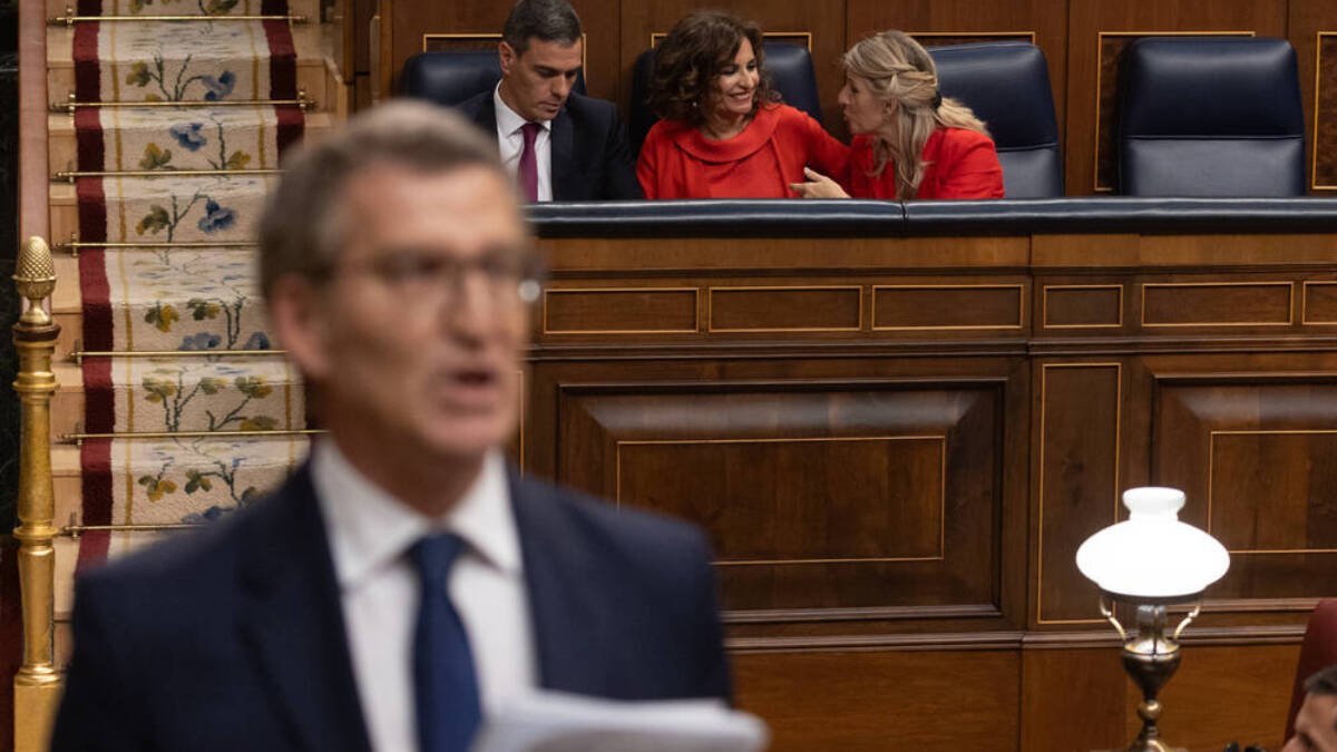 Núñez Feijóo y Pedro Sánchez en el Congreso