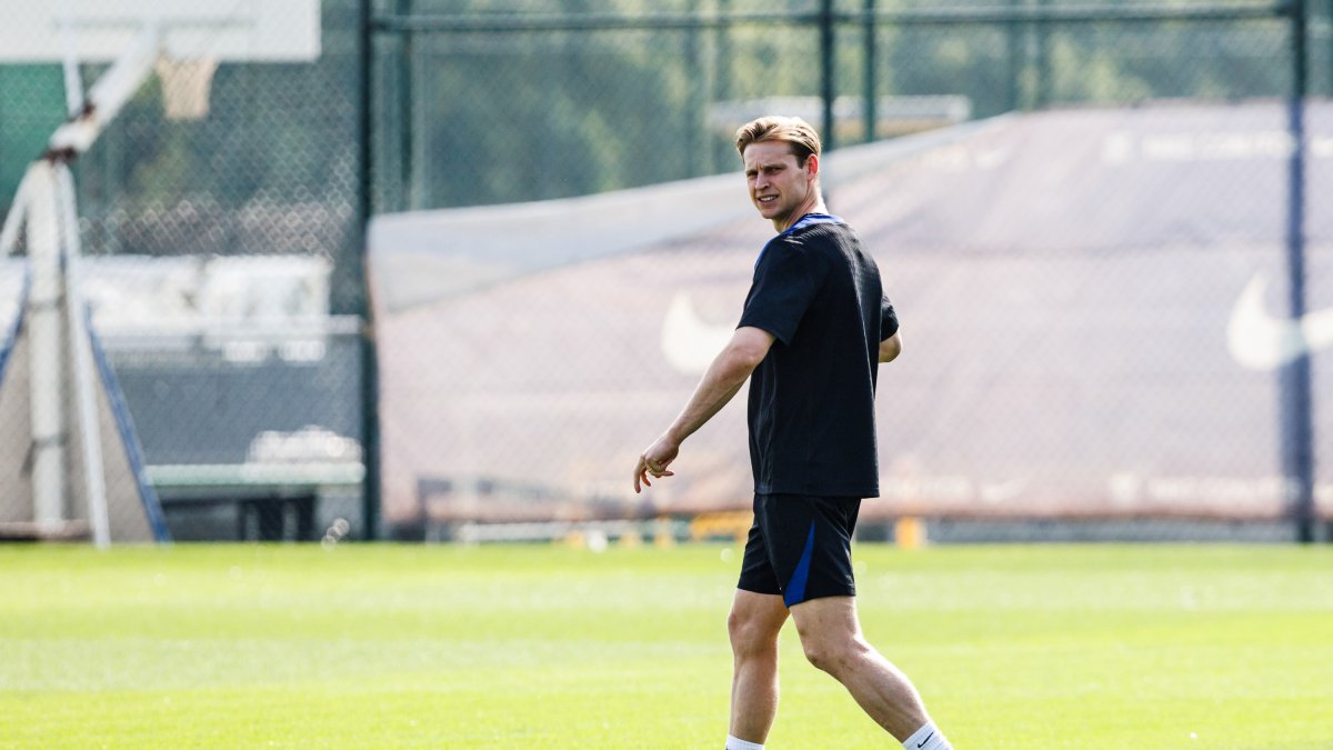 Frenkie de Jong, durante un entrenamiento del Barcelona.