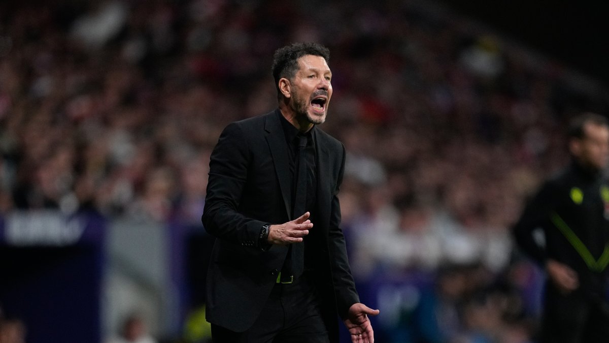 Simeone, en el derbi del pasado domingo.