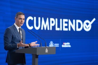 El presidente del Gobierno, Pedro Sánchez, comparece para hacer balance del curso político en Moncloa.