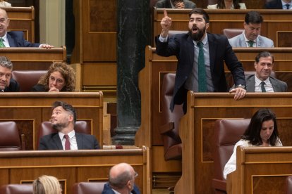 Manuel Mariscal, desde su escaño de Vox, en una sesión reciente en el Congreso.