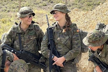 Leonor, durante unas maniobras militares.