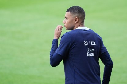 Kylian Mbappé, durante un entrenamiento.