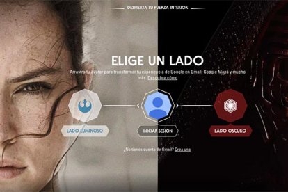 Elige tu lado de la fuerza pide Google el día del estreno de la última de la saga.