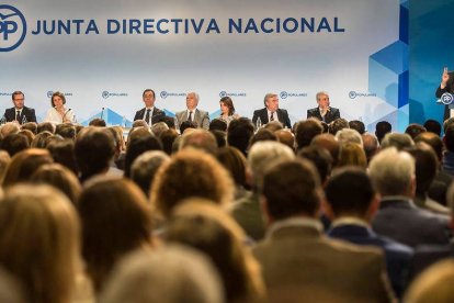 Rajoy se dirige a la Junta Directiva Nacional del PP.