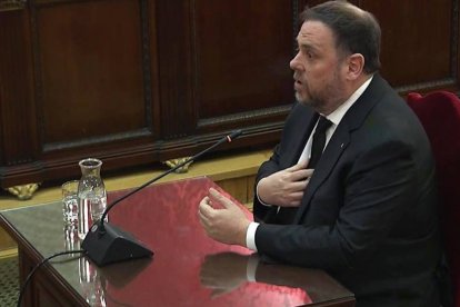 Oriol Junqueras durante el juicio del procés.