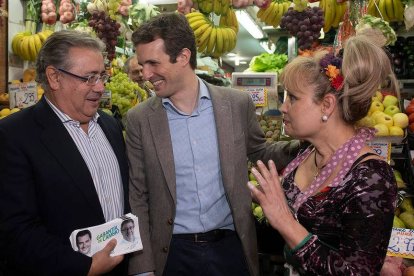 Loli, con Pablo Casado y Juan Ignacio Zoido.