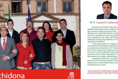 El director del colegio en un folleto del PSOE de Archidona para las elecciones de 2011.