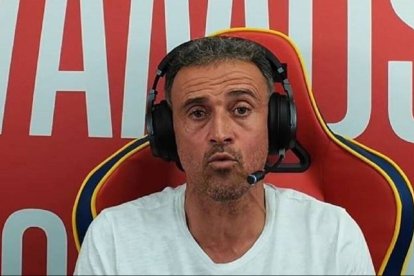 Luis Enrique, en una de las sesiones de Twitch desde Catar.