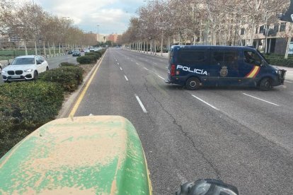 Tractoristas manifestándose en Valencia