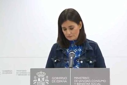 La exministra de Sanidad, Carmen Montón, este martes tras presentar su dimisión.