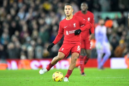 Thiago Alcántara, con el Liverpool.