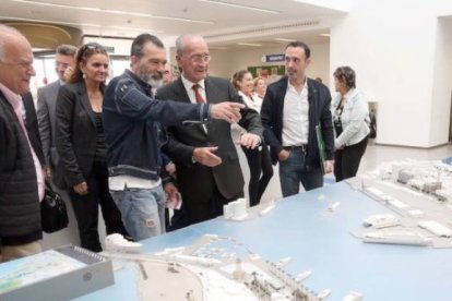 Antonio Banderas durante la presentación del Proyecto Astoria, en Málaga.