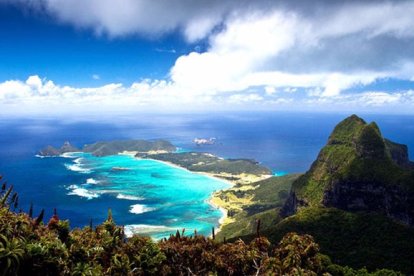 Vista aérea de la isla de Lord Howe en Australia.