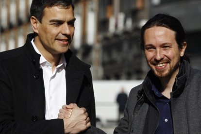 Sánchez e Iglesias, en marzo de 2016 (EP)