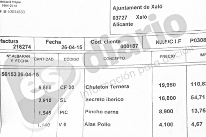 La imagen de la vergüenza. La factura de la carnicería pagada por los ciudadanos.