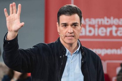 Pedro Sánchez, en su última asamblea sobre pensiones, este pasado jueves en Bilbao.