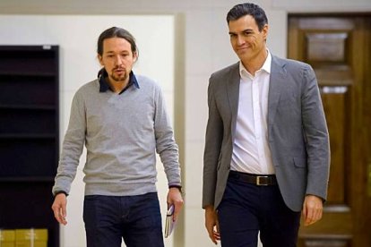 Pablo Iglesias y Pedro Sánchez, en una imagen de archivo.