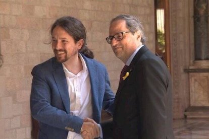 Pablo Iglesias y Quim Torra.