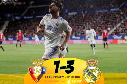 Osasuna 1-3 Real Madrid: LaLiga ya se acaricia