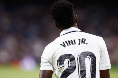 Vinicius, durante un partido con el Real Madrid.