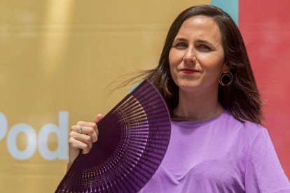 Ione Belarra, este jueves en un mitin de la campaña del 28-M.