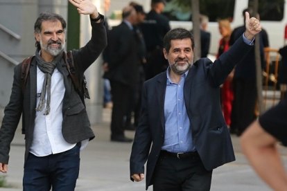 Los Jordis, en la Audiencia Nacional, horas antes de ser enviados a prisión