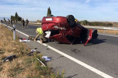 Un accidente en la AP-68 el pasado noviembre