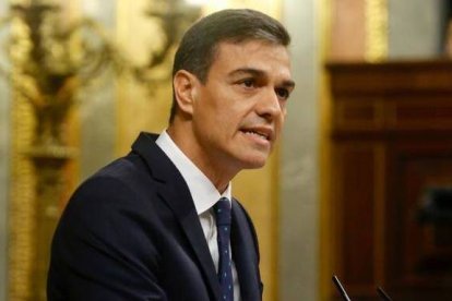 Pedro Sánchez, este miércoles en el Congreso de los Diputados.