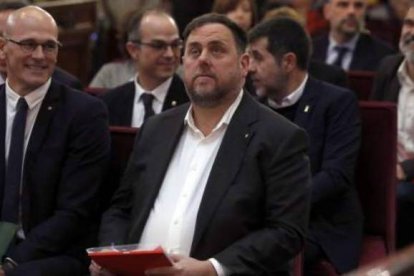 Oriol Junqueras, en el banquillo del Tribunal Supremo.