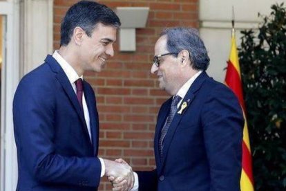 Pedro Sánchez y Quim Torra, en Moncloa.