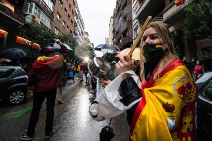 Manifestantes en el Barrio de Salamanca