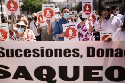 Edmundo Bal (Cs) durante la manifestación.